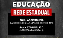 Profissionais de educação da rede estadual vão parar por 24h nesta quinta, dia 9 de abril