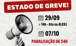Rede estadual fará ato na ALERJ no dia 29/9
